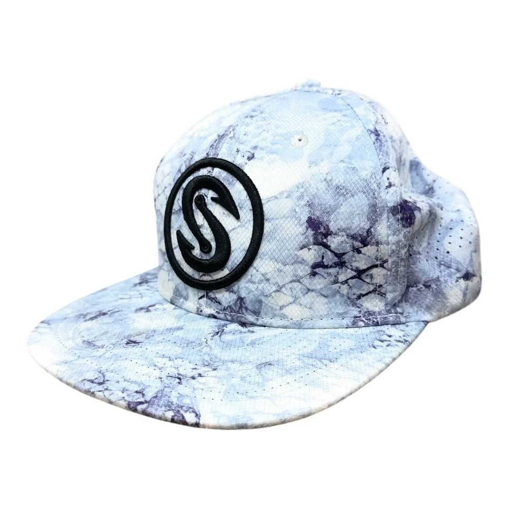 Scales Gear Snapback Hat Mens OSFA Blue Marble Scale Print Performance Hook Logo